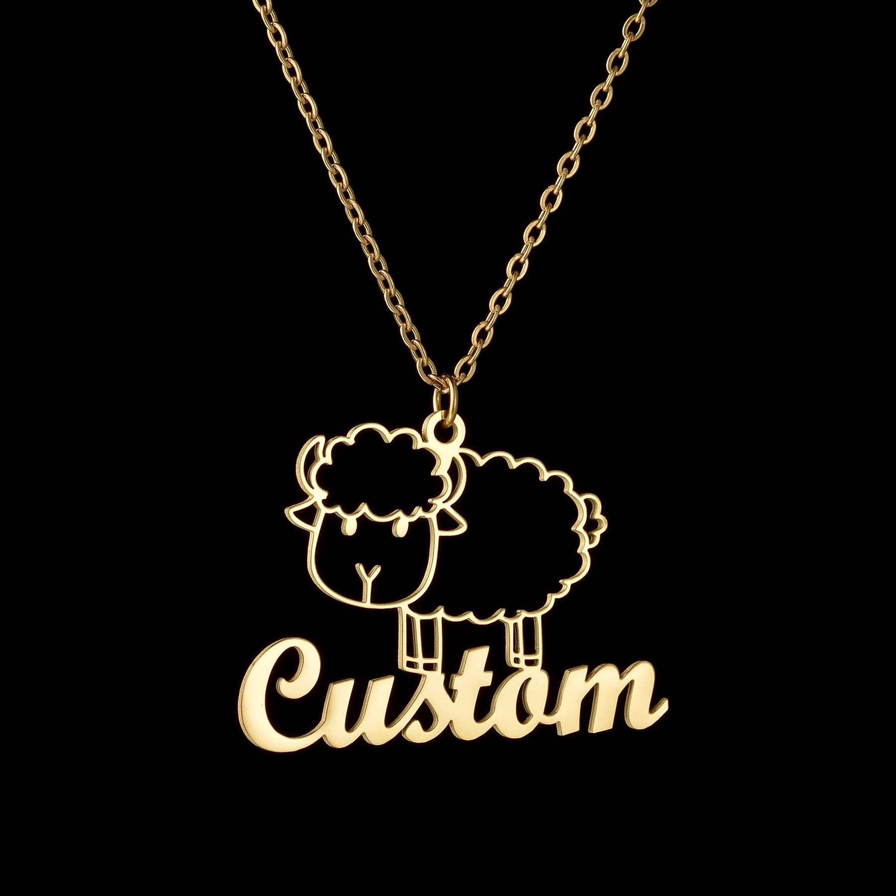 Custom Animal Outline Pendant Necklace With Name Design-Ziggy Dog Training Collar