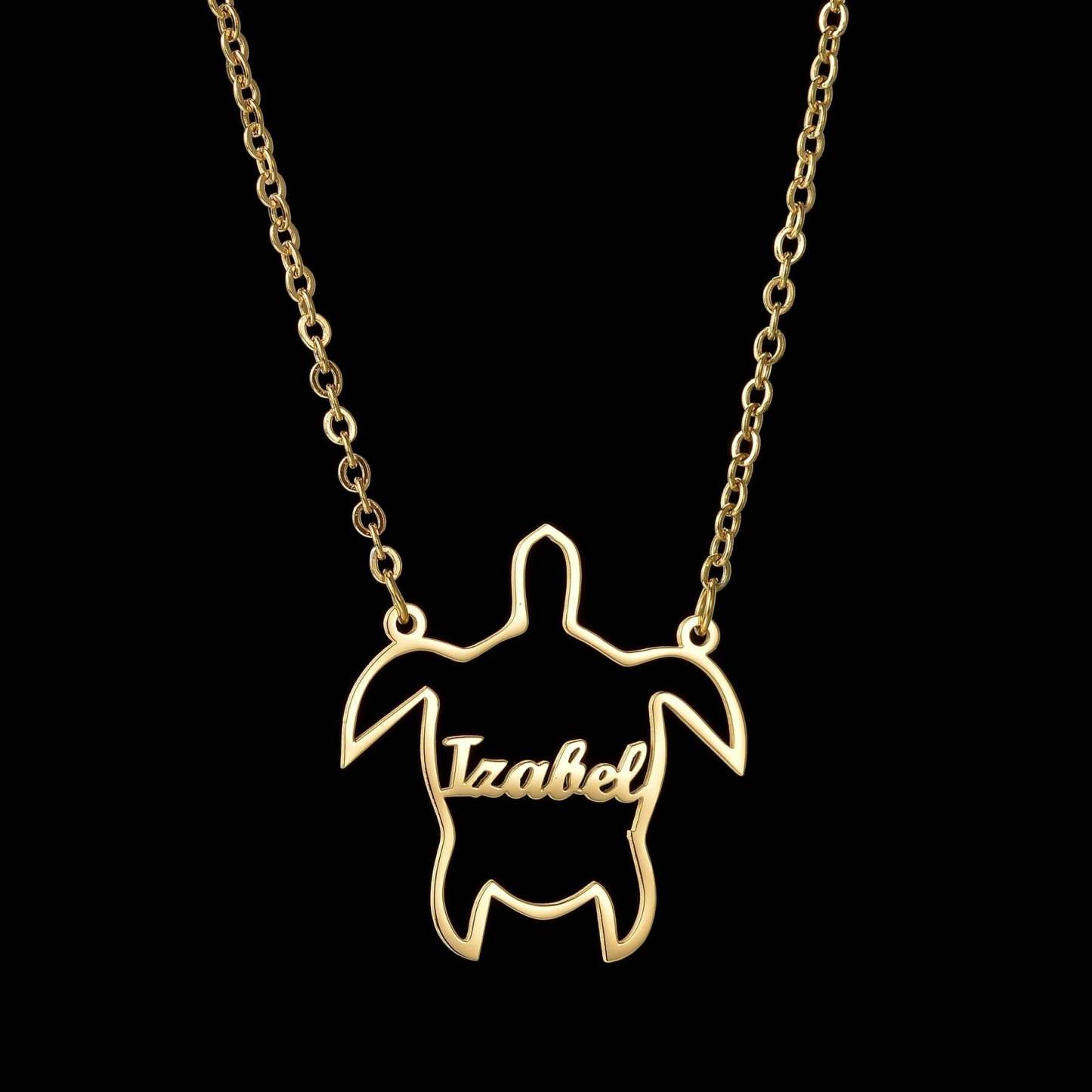 Custom Animal Outline Pendant Necklace With Name Design-Ziggy Dog Training Collar