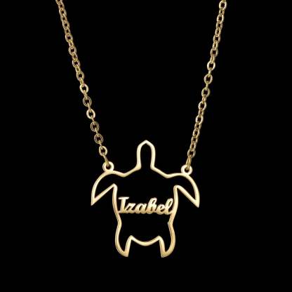 Custom Animal Outline Pendant Necklace With Name Design-Ziggy Dog Training Collar