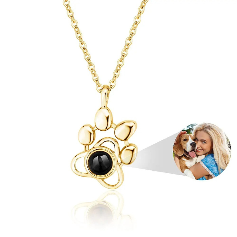 Custom Pet Photo Necklace With Paw And Shapes Pendant-Ziggy Dog Training Collar