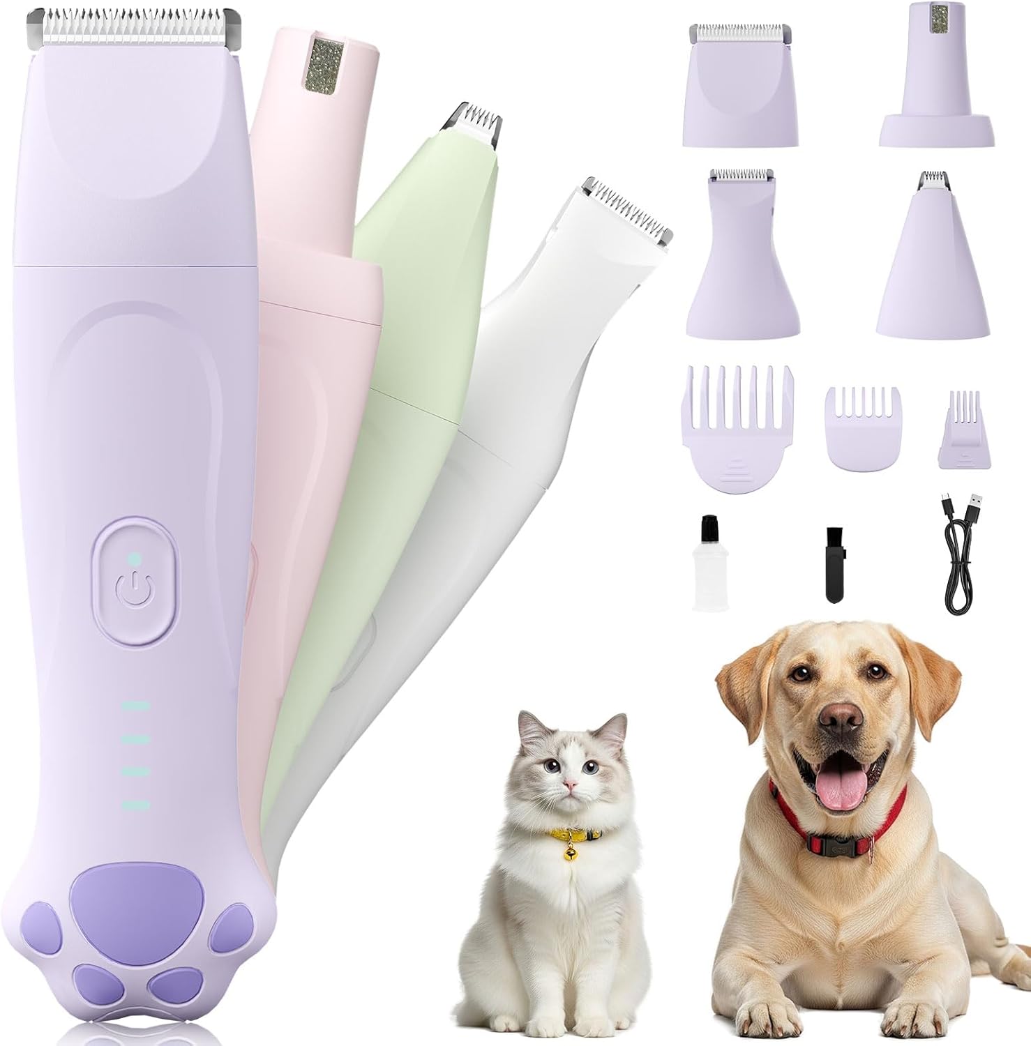 Dog Grooming Clippers Kit With Paw Trimmer