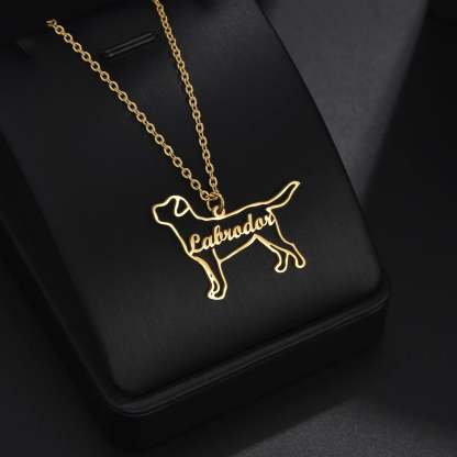 Custom Animal Outline Pendant Necklace With Name Design-Ziggy Dog Training Collar