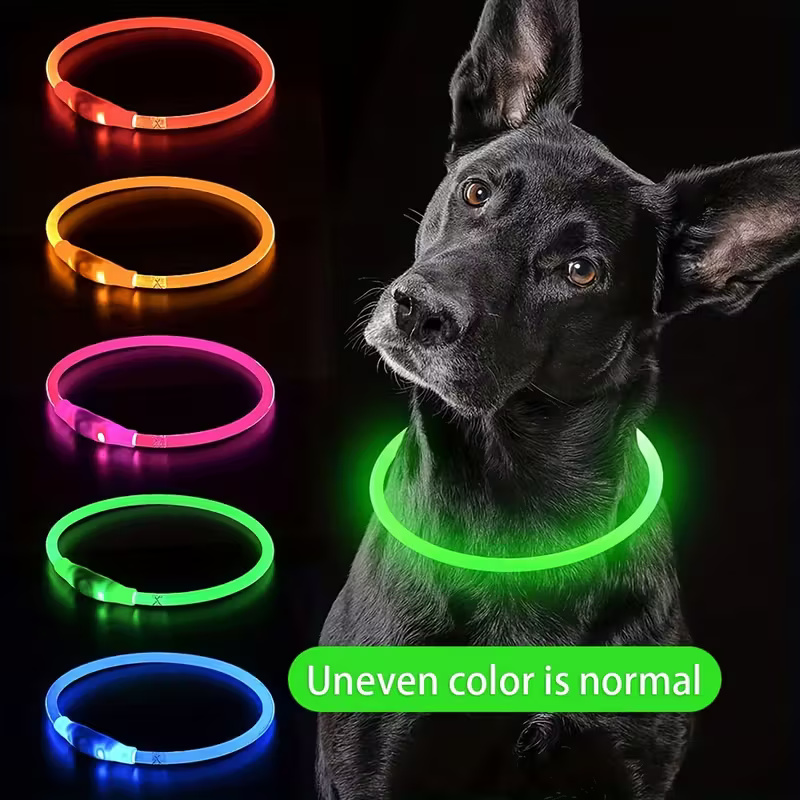 Glow In The Dark Dog Collar With Rechargeable USB Power