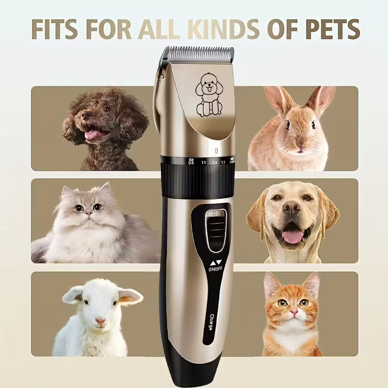 Cordless Grooming Clipper Set For Pets With Adjustable Trimming Lengths