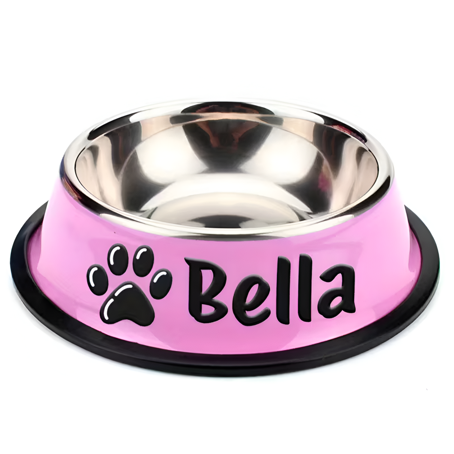 Stainless Steel Pet Bowl With Custom Name For Cats And Dogs