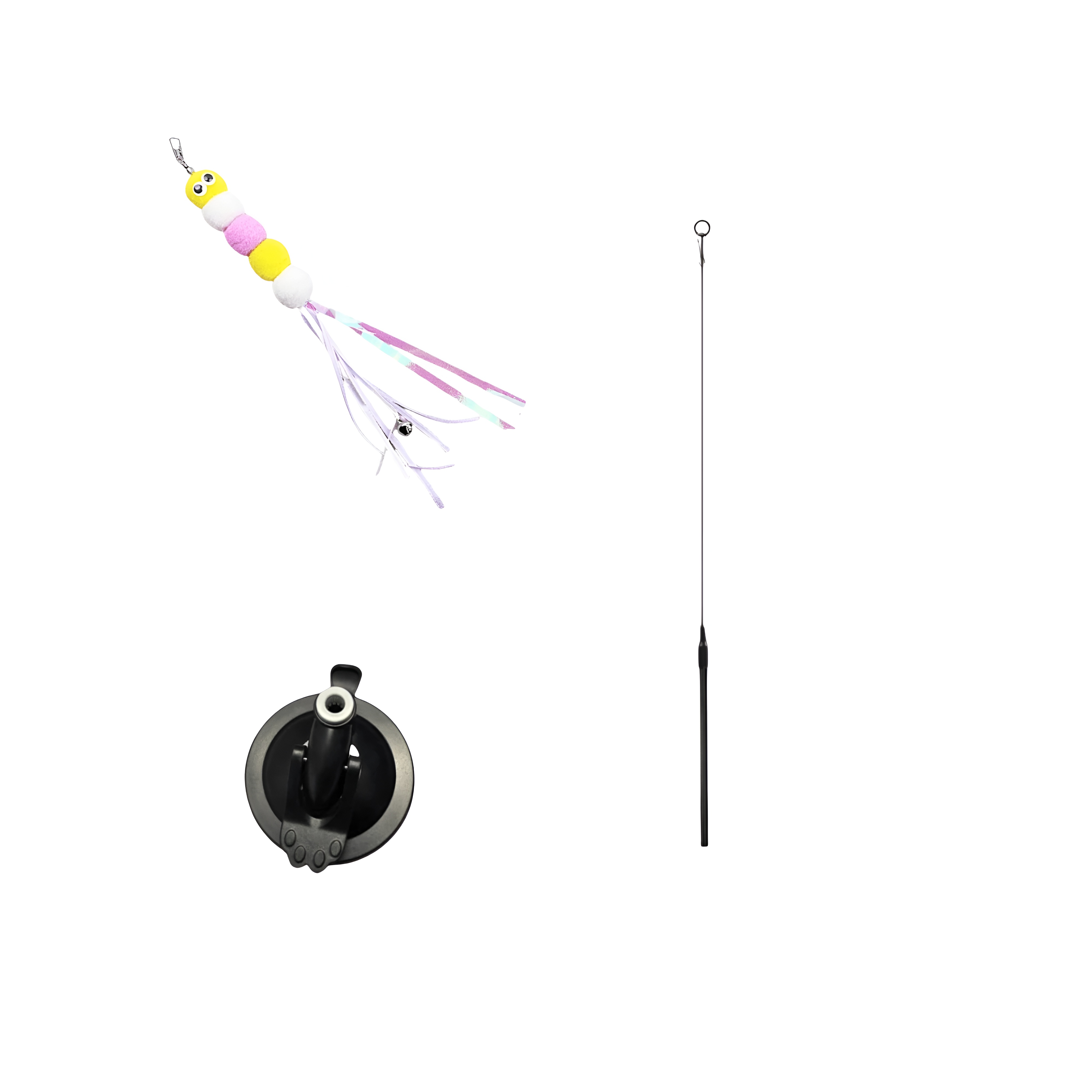 Interactive Pet Teaser Wand With Replacement Feather And Bell