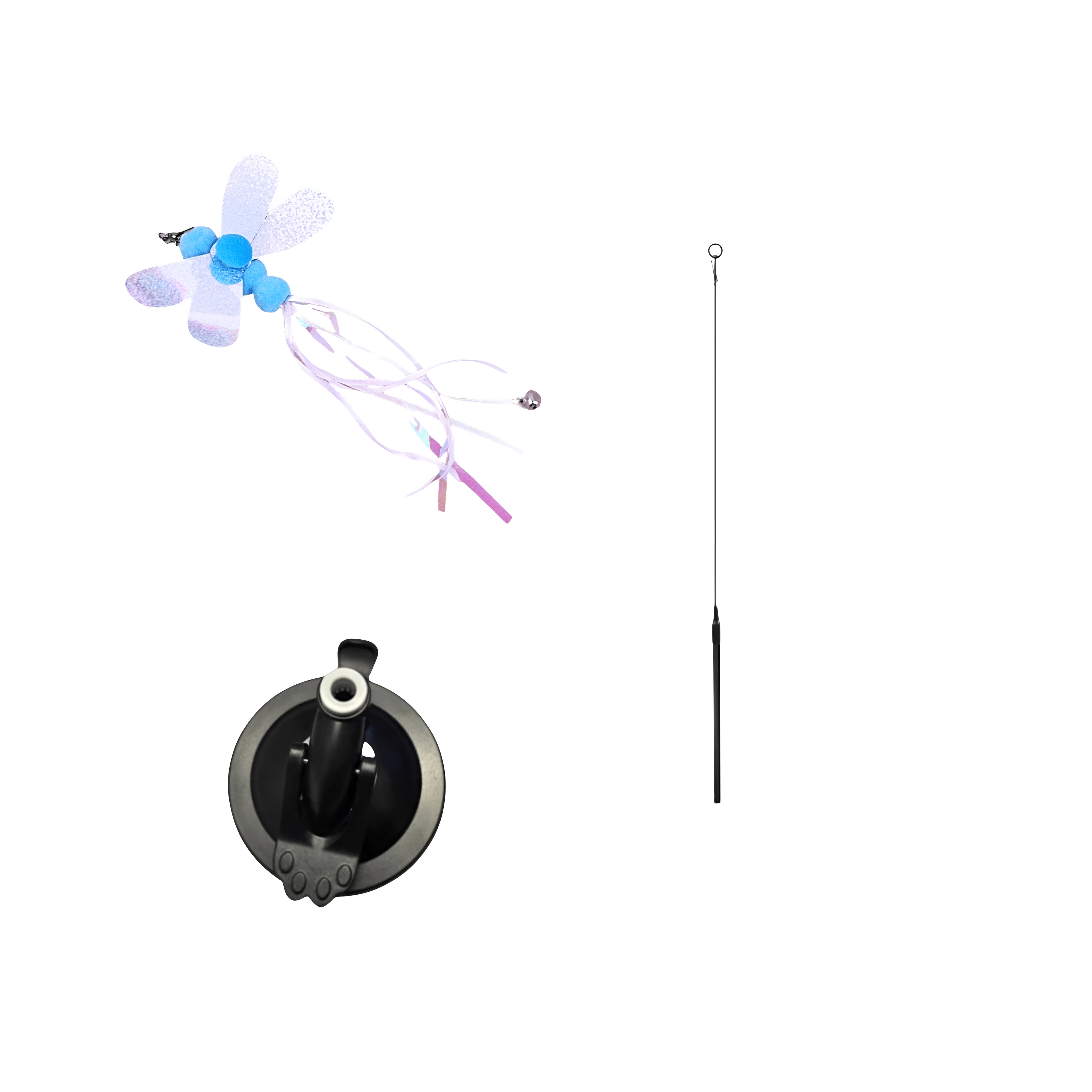 Interactive Pet Teaser Wand With Replacement Feather And Bell