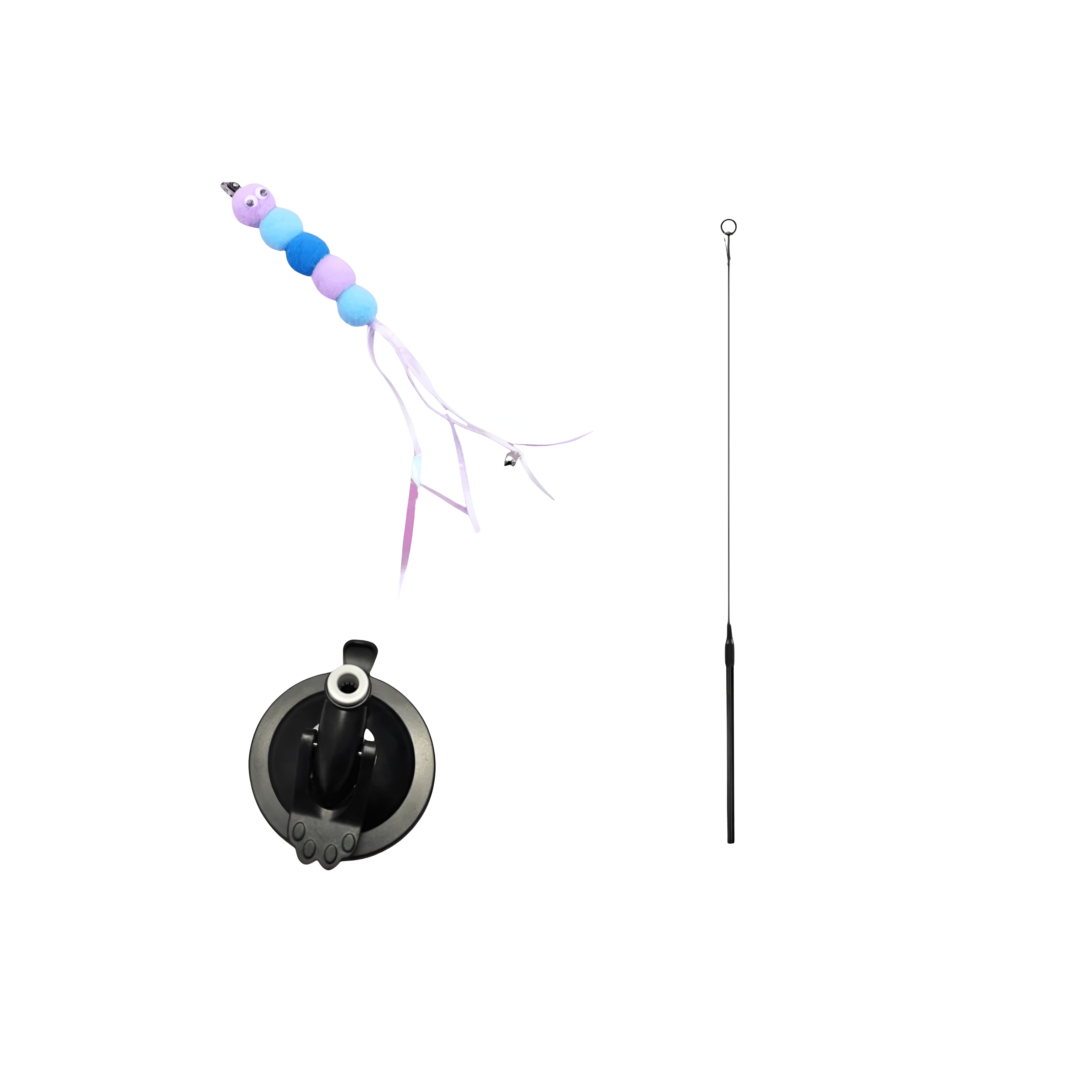 Interactive Pet Teaser Wand With Replacement Feather And Bell