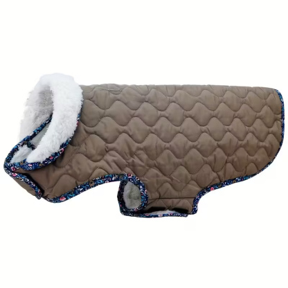 Winter Dog Coat With Plush Lining And Adjustable Straps