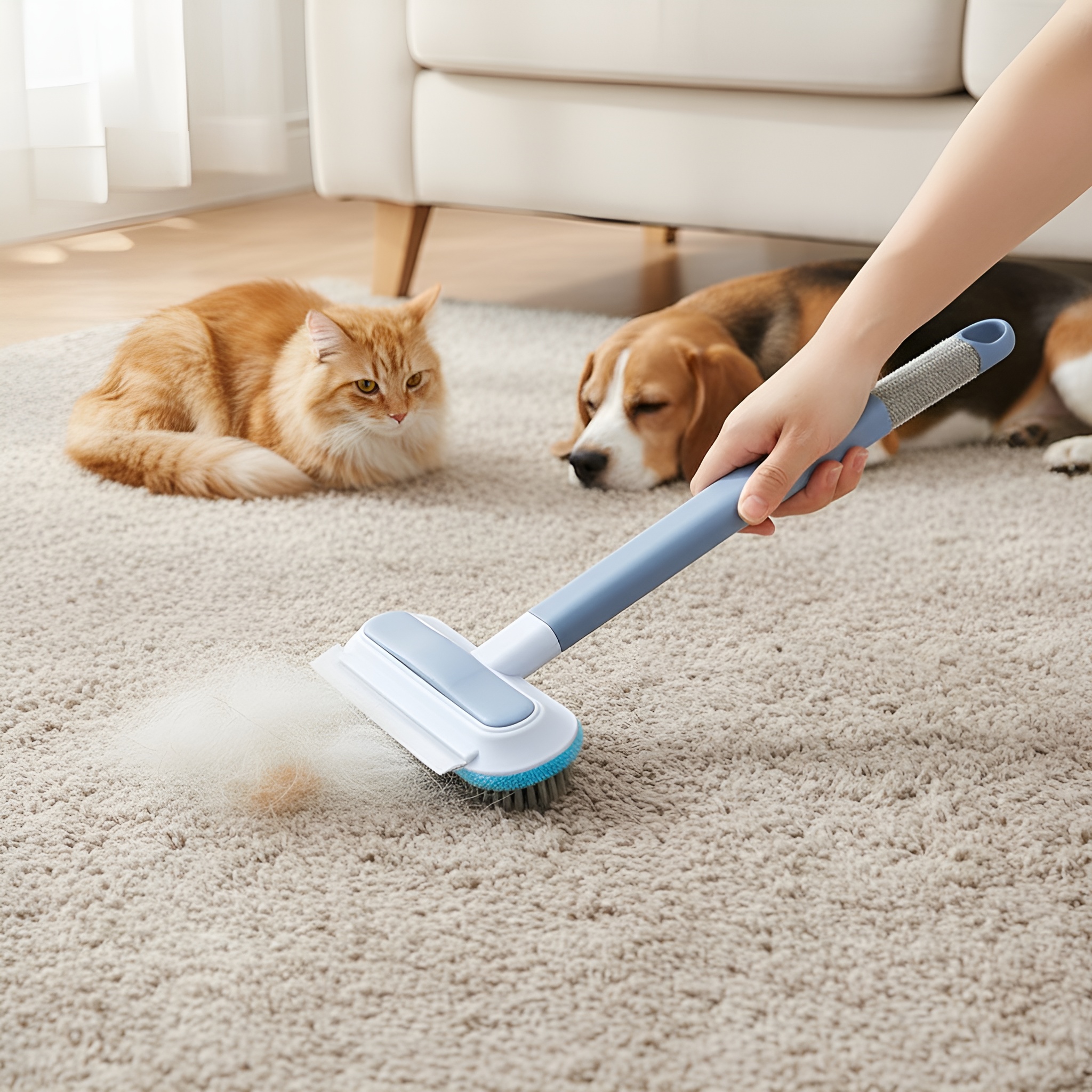 4 In 1 Pet Hair Remover Brush For Carpet Sofa And Clothes Cleaning