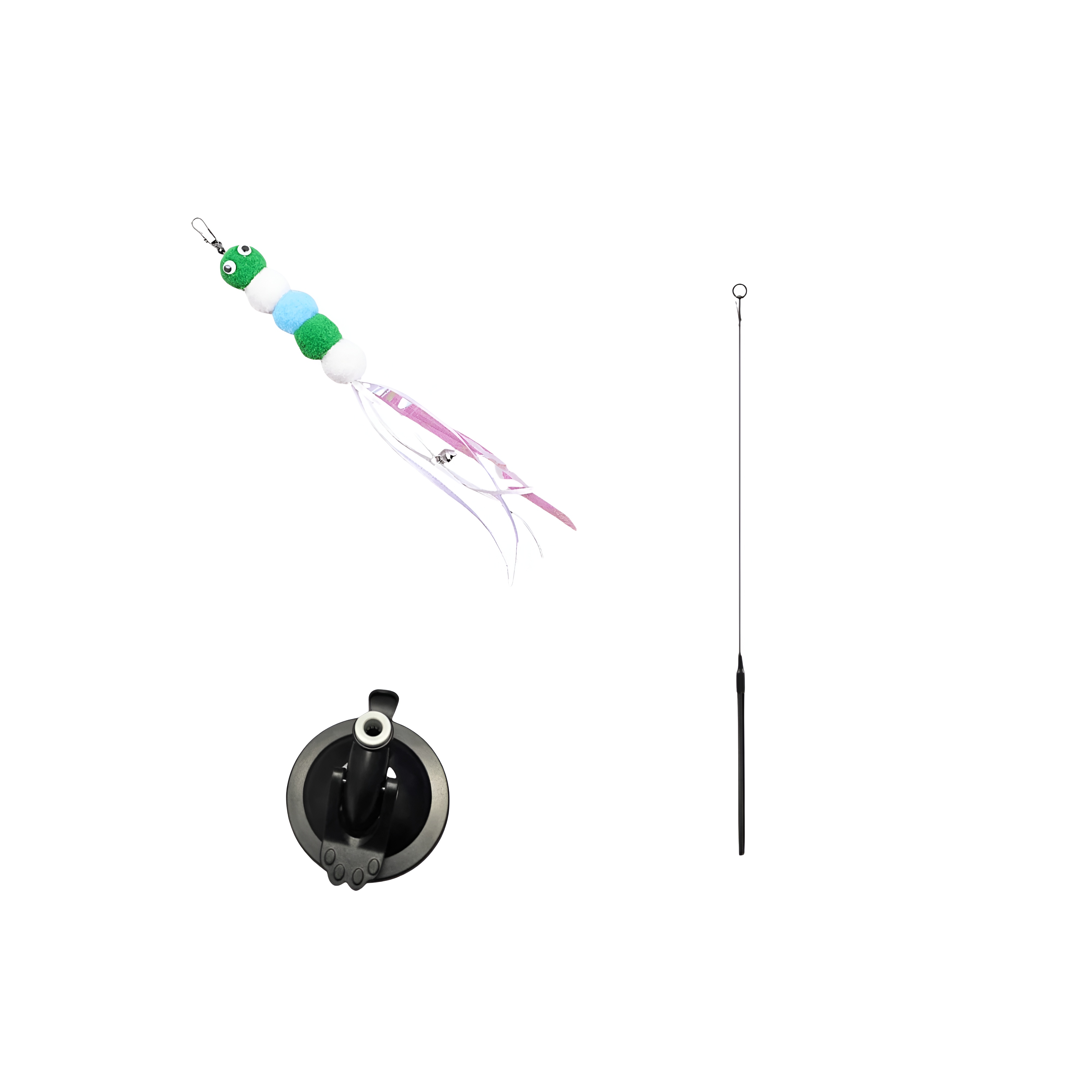 Interactive Pet Teaser Wand With Replacement Feather And Bell