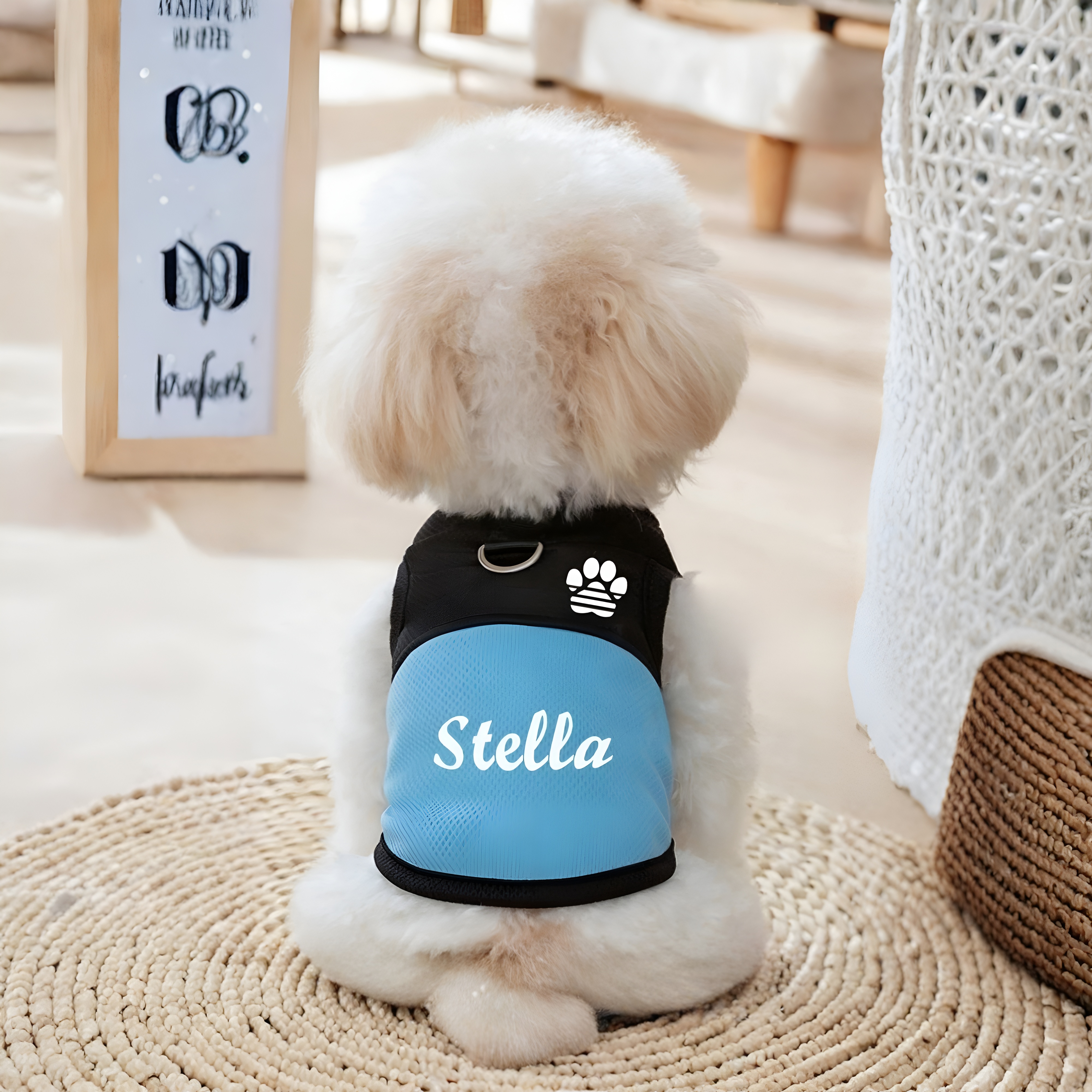 1pc Personalized Pet Mesh Vest, Custom Pet Clothing, Comfortable Breathable Cute Design, Suitable For Spring, Suitable For Small Dogs