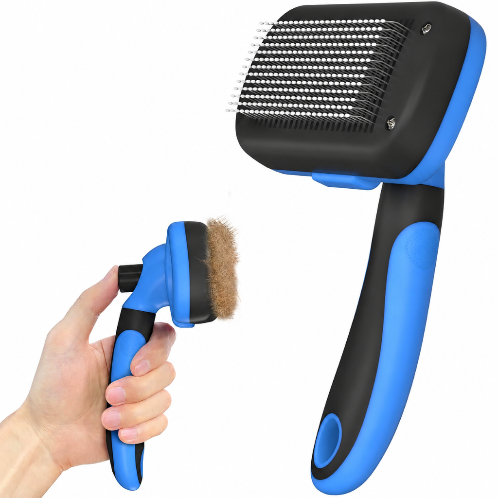 Self Cleaning Slicker Brush For Pet Shedding And Fur Removal