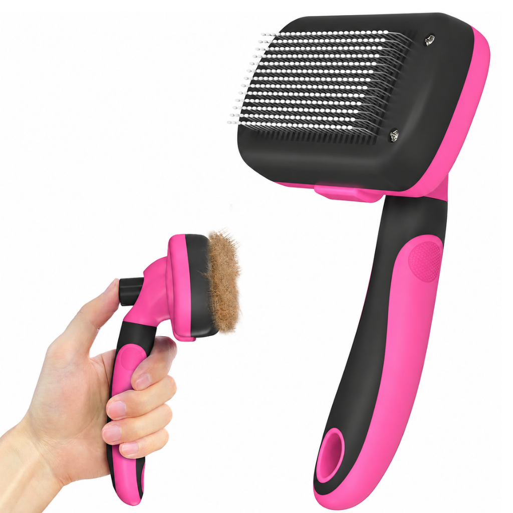 Self Cleaning Slicker Brush For Pet Shedding And Fur Removal