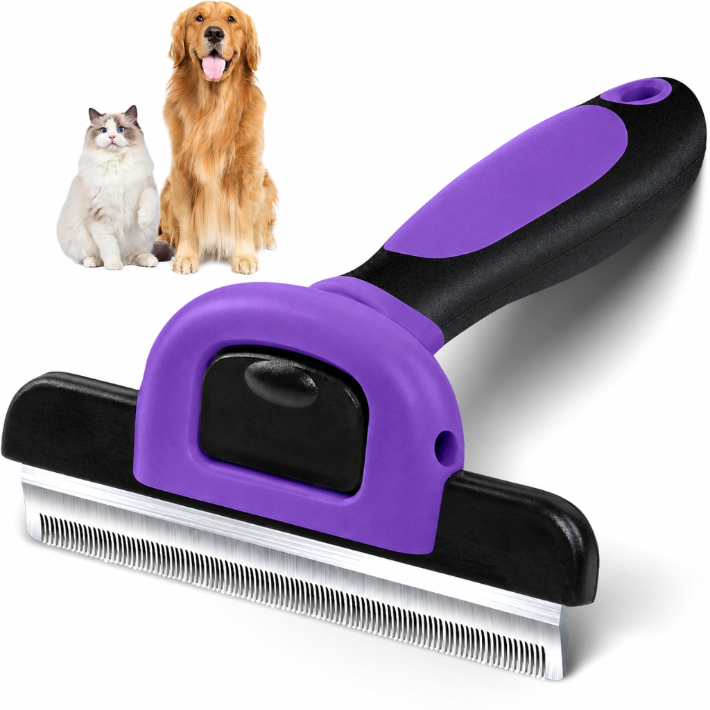 Dual Edge Grooming Tool With Comfortable Grip For Dogs Cats And Long Hair Pets