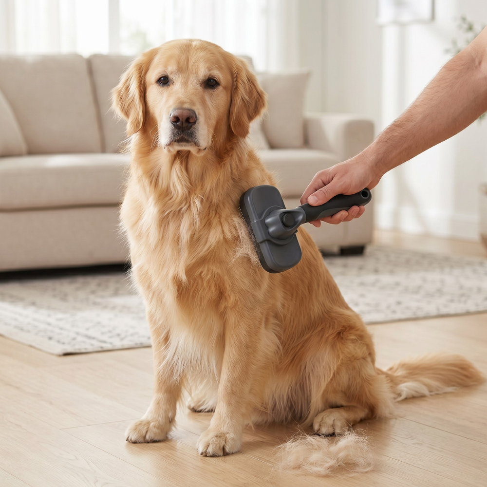 Pet Grooming Brush With Hair Removal And Deshedding Tool