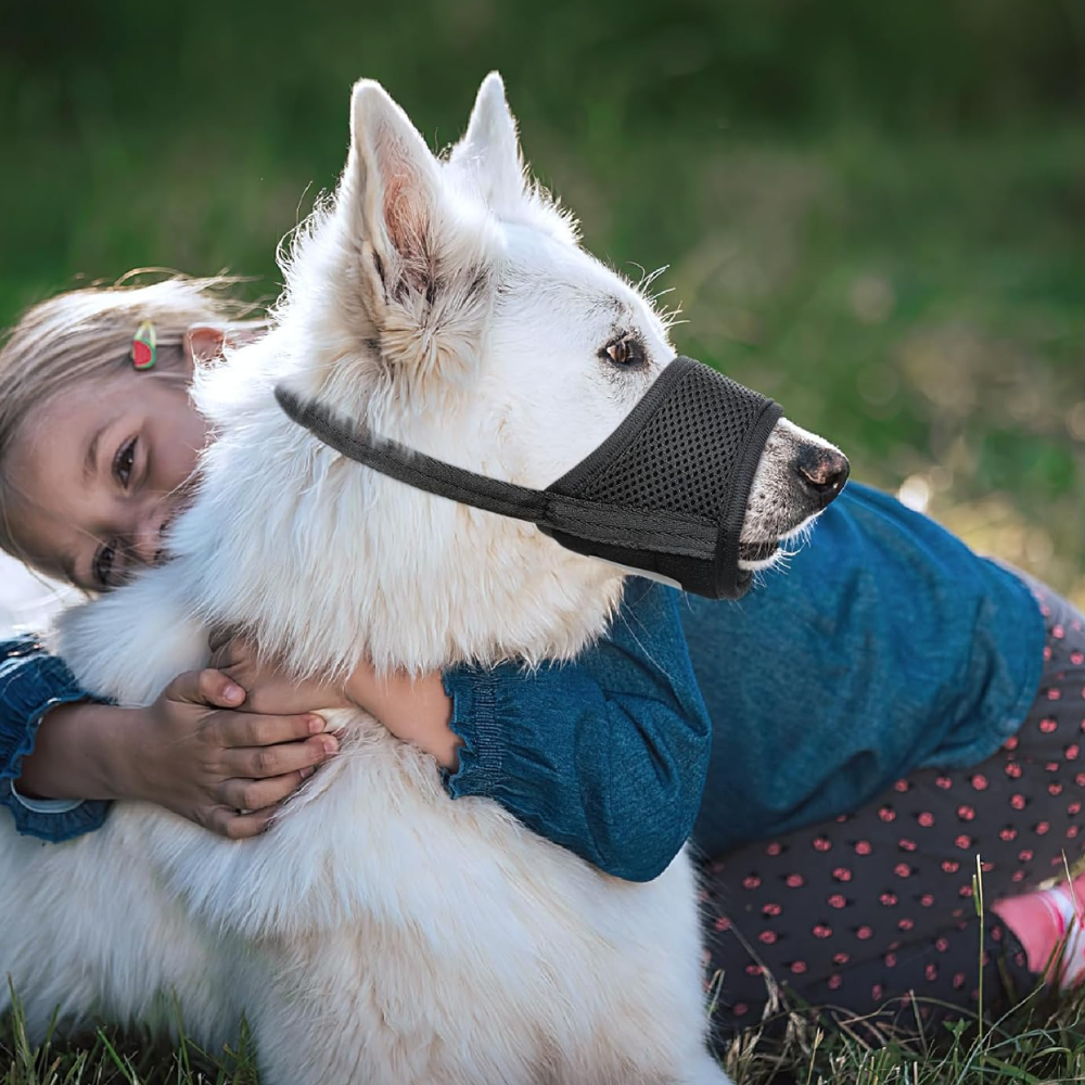 Dog Muzzle Soft Nylon Adjustable Pet Muzzle For Small Medium Large Dogs