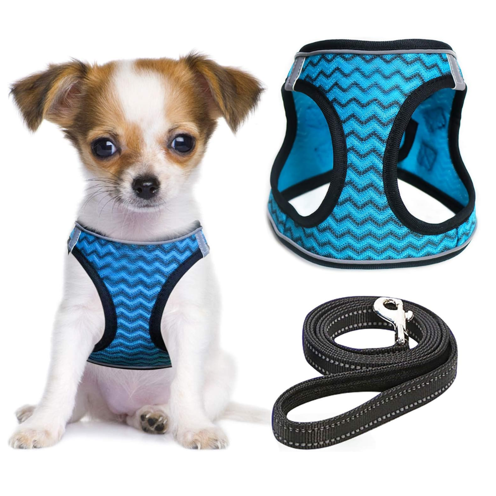 Dog Harness and Leash Set No Pull Mesh Reflective Vest For Pets