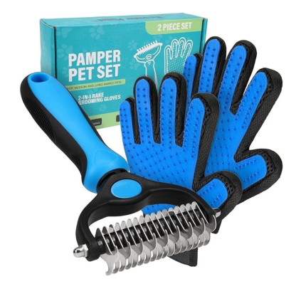 Extra Wide Double Sided Shedding And Dematting Rake For Pet