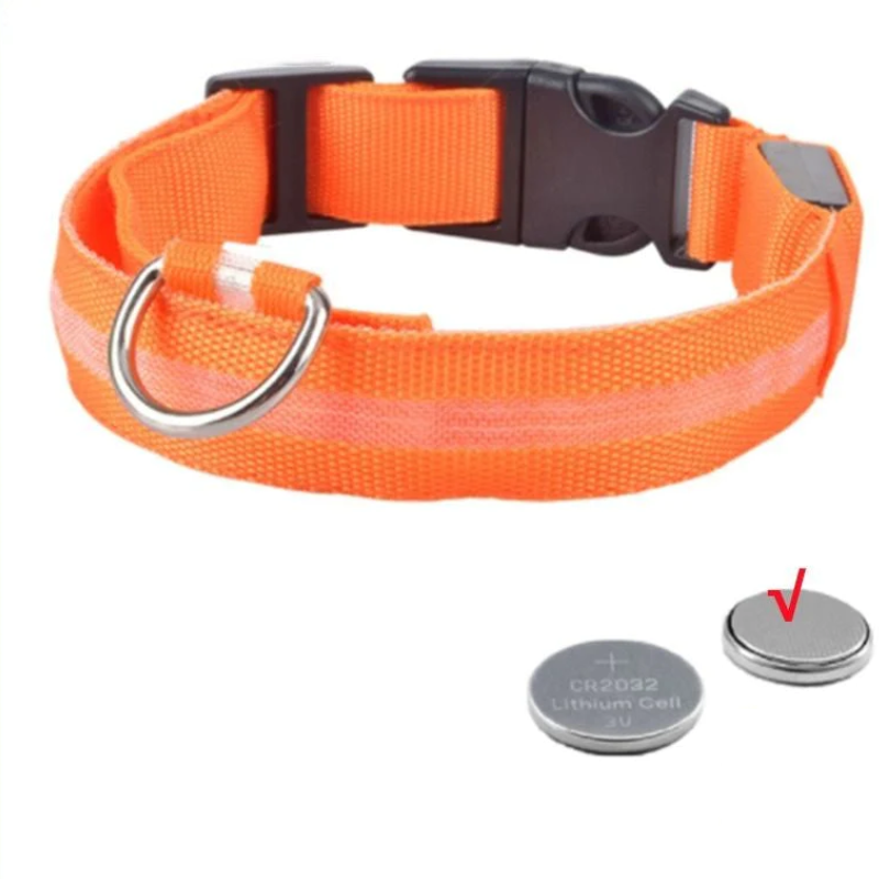 Adjustable LED Flashing Glowing Dog Collar-Ziggy Dog Training Collar