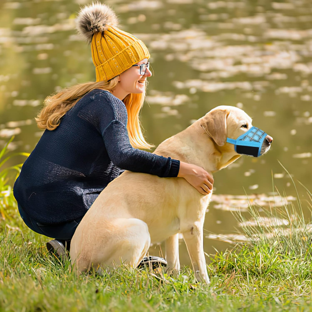 Dog Muzzle Soft Nylon Adjustable Pet Muzzle For Small Medium Large Dogs