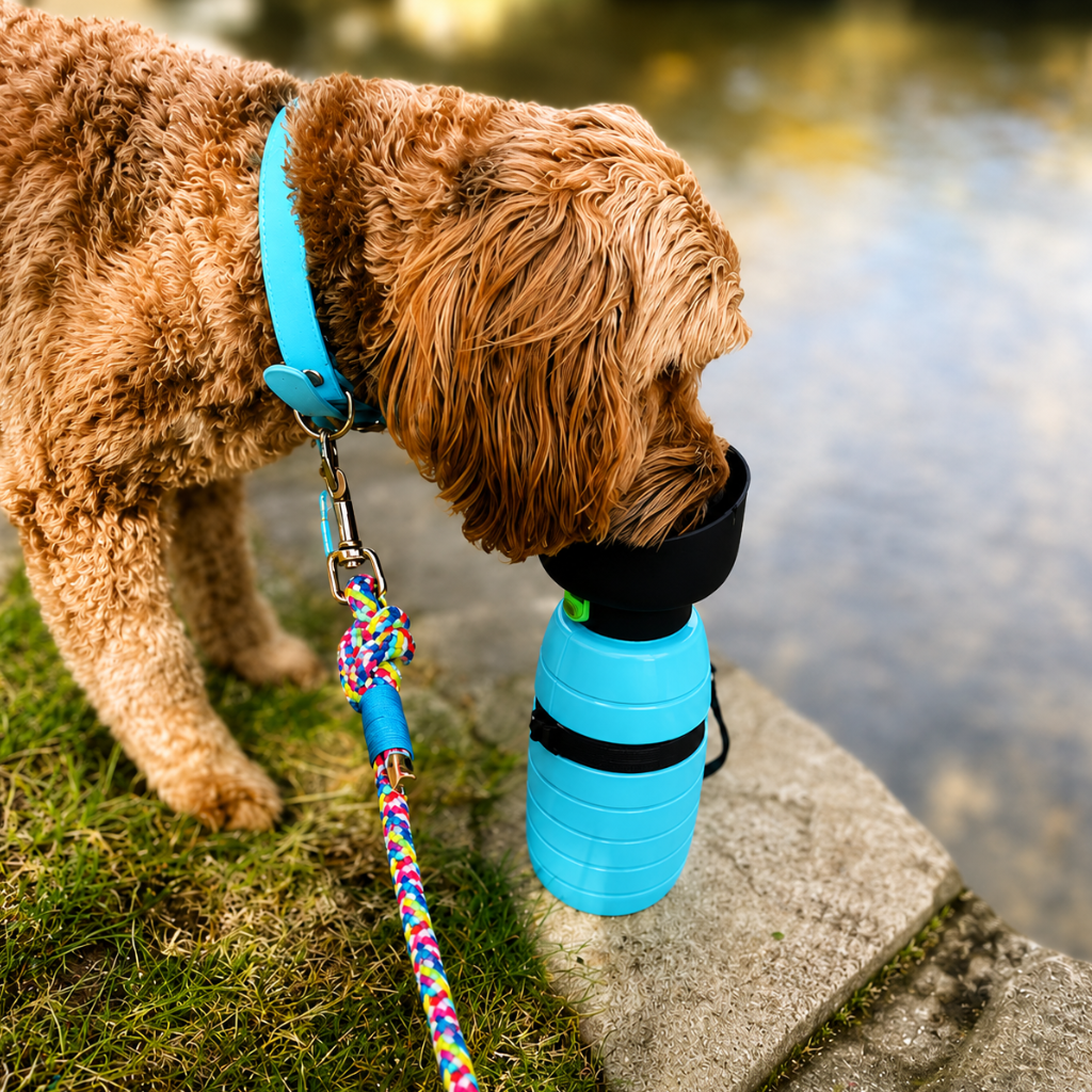 Portable Outdoor Travel Dog Water Bottle With Food Container