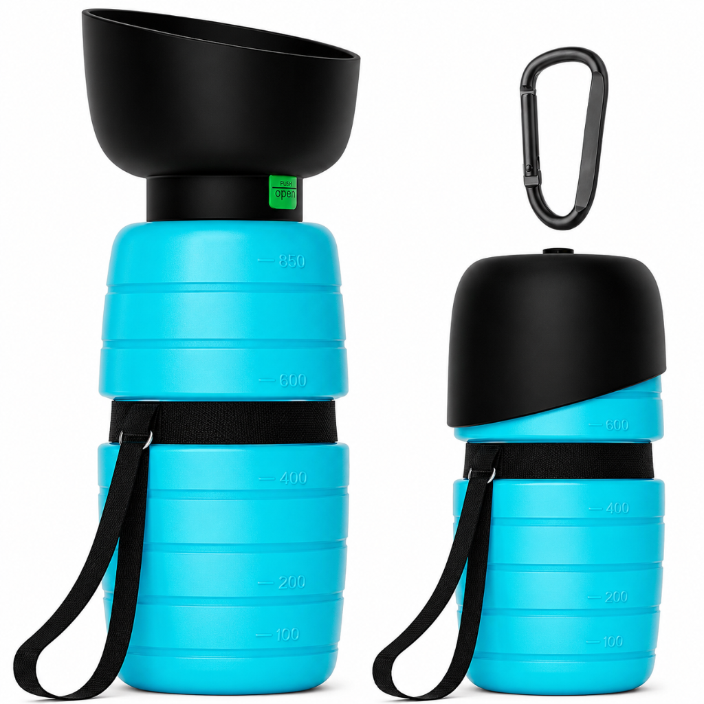 Portable Outdoor Travel Dog Water Bottle With Food Container