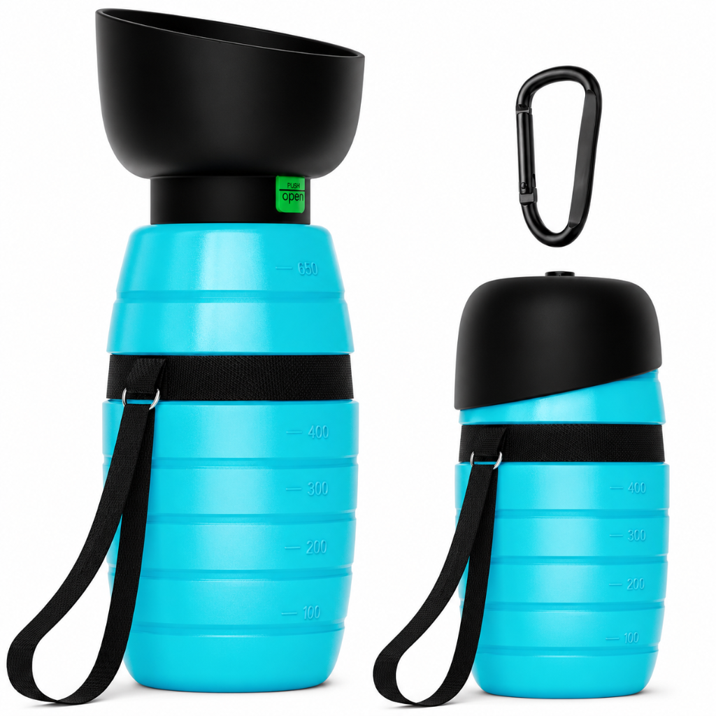 Portable Outdoor Travel Dog Water Bottle With Food Container