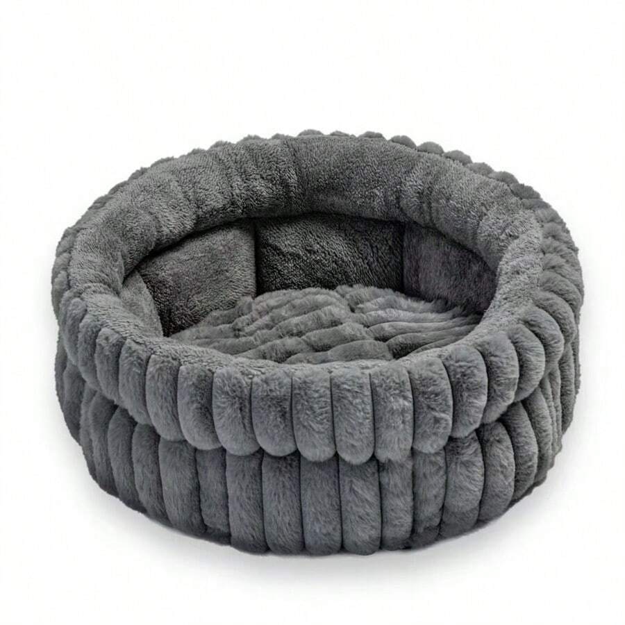 Round Plush Cat And Small Dog Be