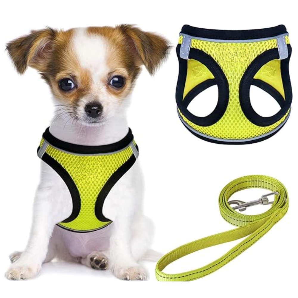 Dog Harness and Leash Set No Pull Mesh Reflective Vest For Pets