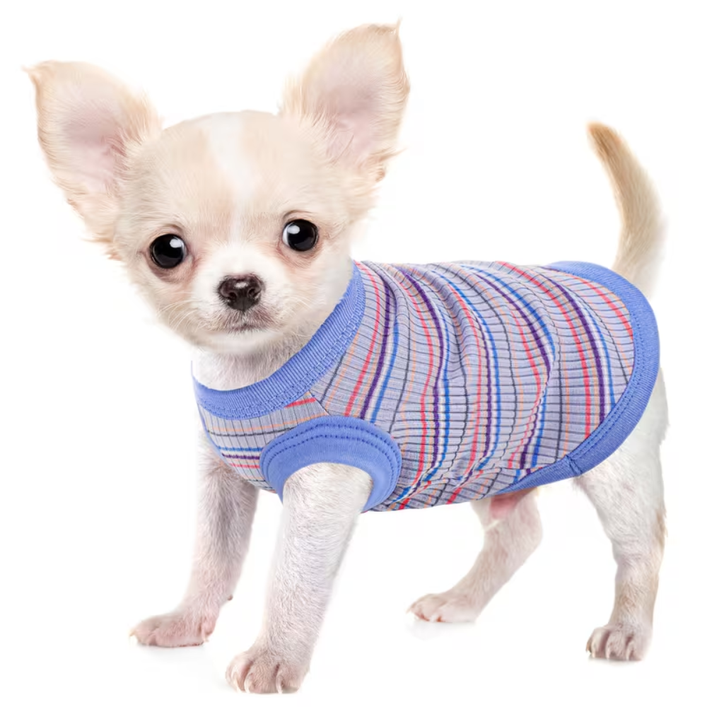 Striped Vest Sleeveless Ribbed Tank Top For Small Dogs