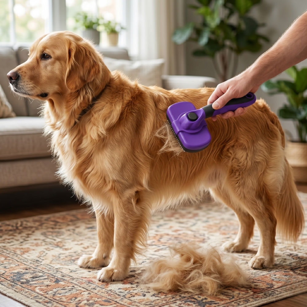 Pet Grooming Brush With Hair Removal And Deshedding Tool