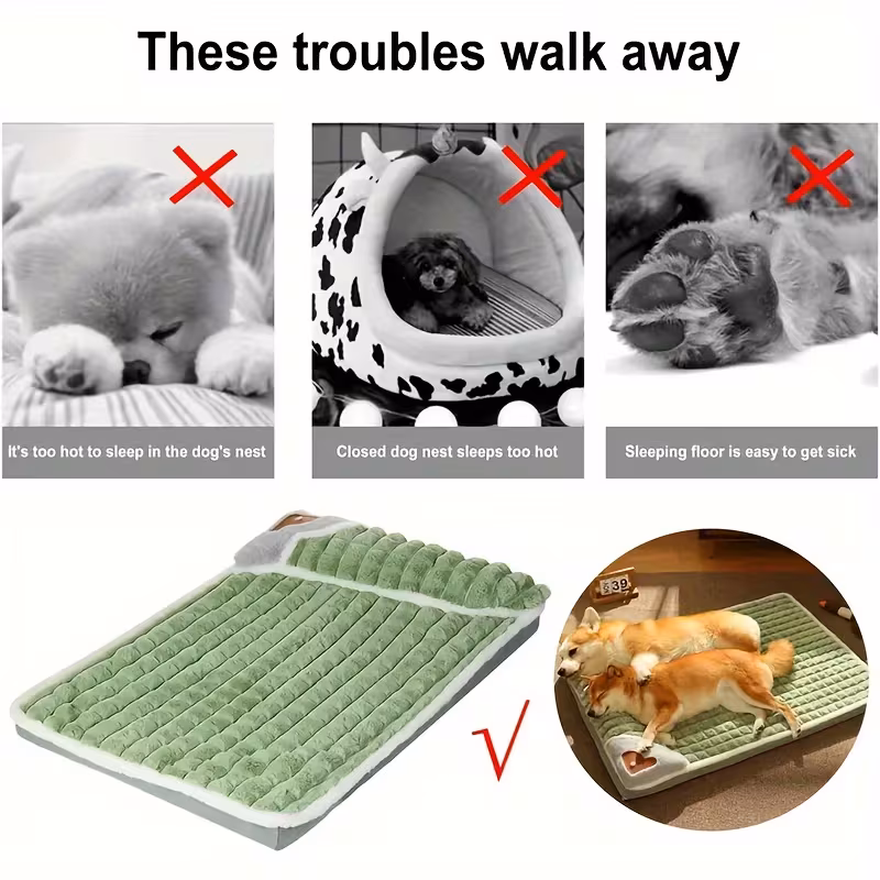 1 mat universal kennel sleeping nest with winter removable and washable floor mat dog sleeping mat pet soft spine protection dog bed 5