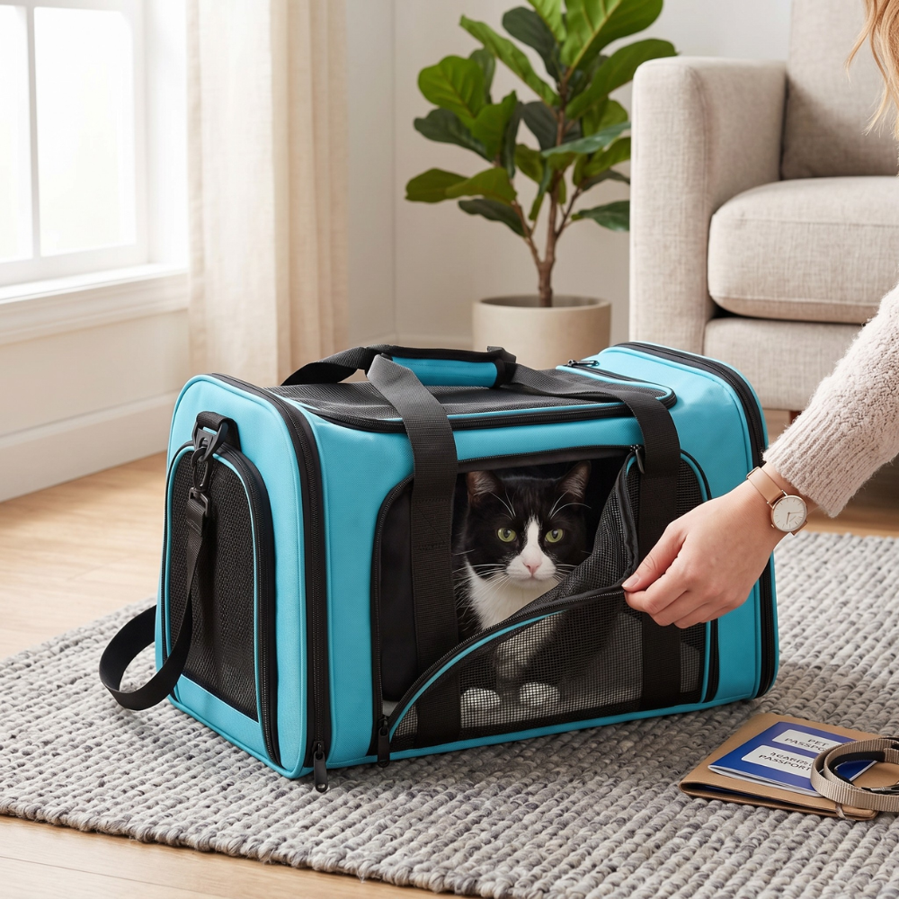 Soft Sided Collapsible Waterproof Travel Carrier For Pets