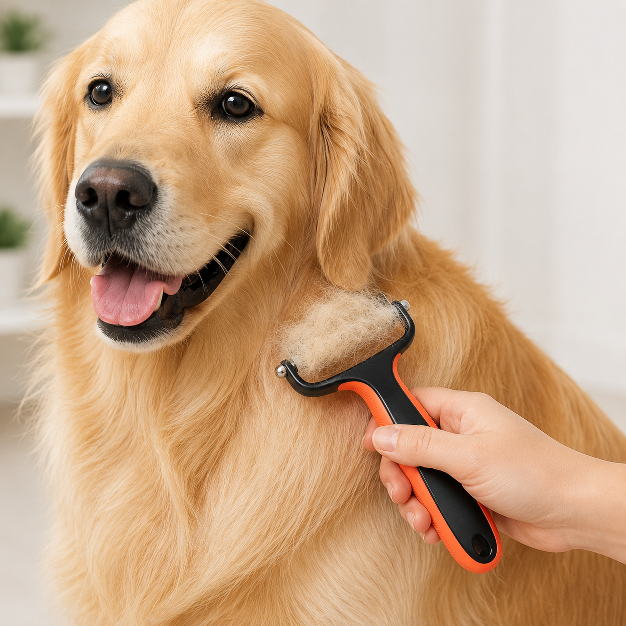 2 In 1 Professional Undercoat Rake And Deshedding Furminator Tool For Long Haired Pets
