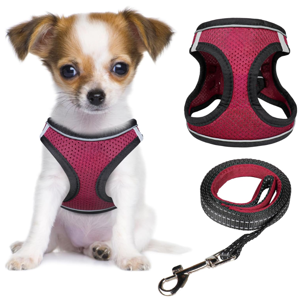Dog Harness and Leash Set No Pull Mesh Reflective Vest For Pets