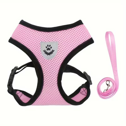 Adjustable Dog Harness With Reflective Leash