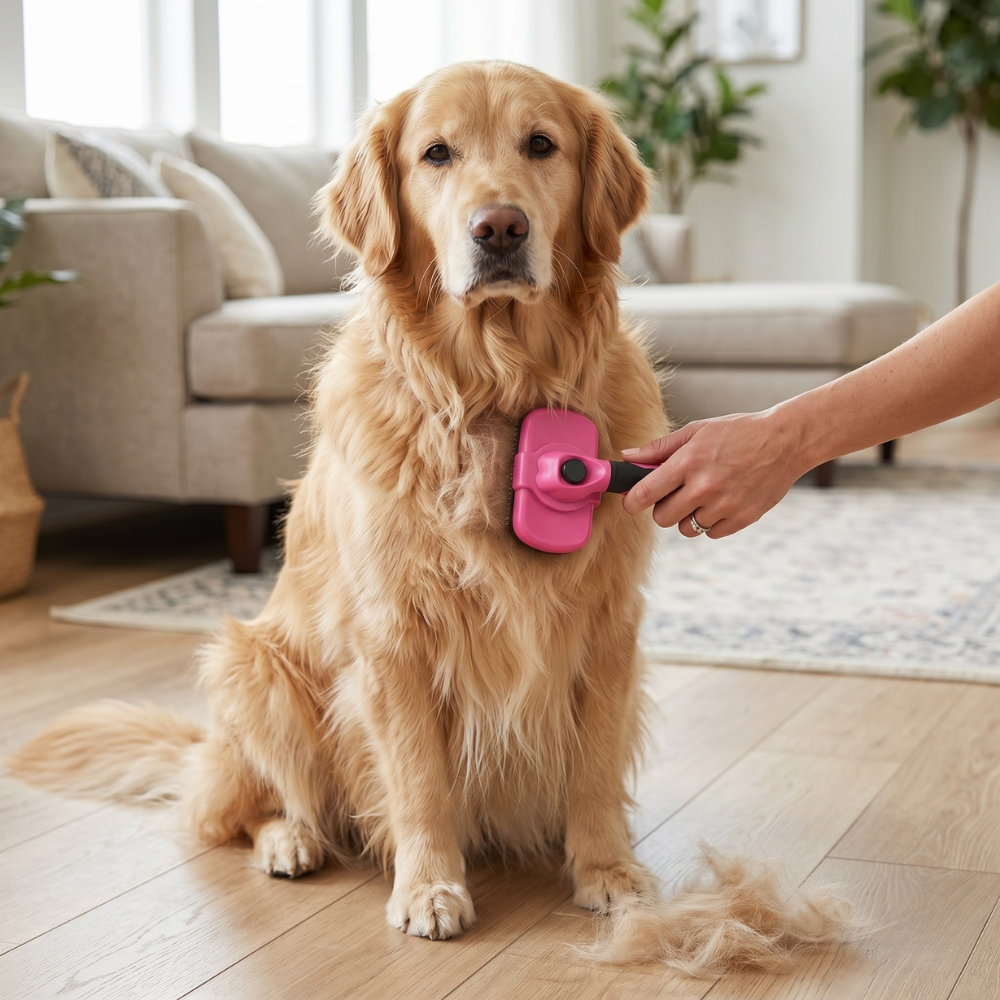 Pet Grooming Brush With Hair Removal And Deshedding Tool