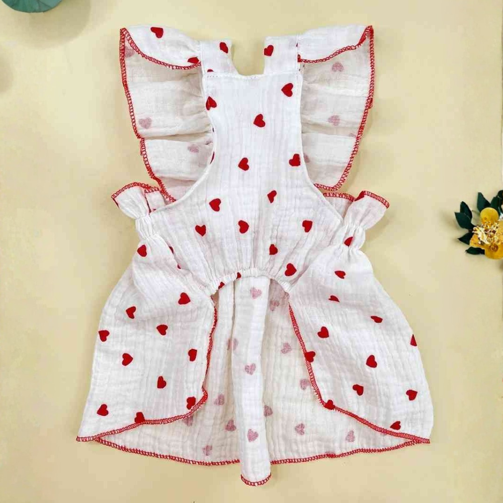 Printed Pet Summer Dress With Bow Detail For Cats And Dogs Stylish Wear