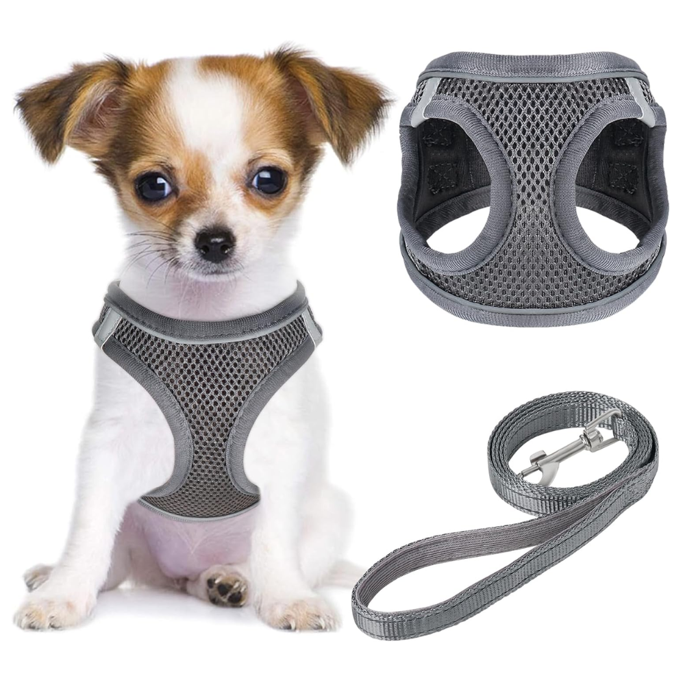 Dog Harness and Leash Set No Pull Mesh Reflective Vest For Pets