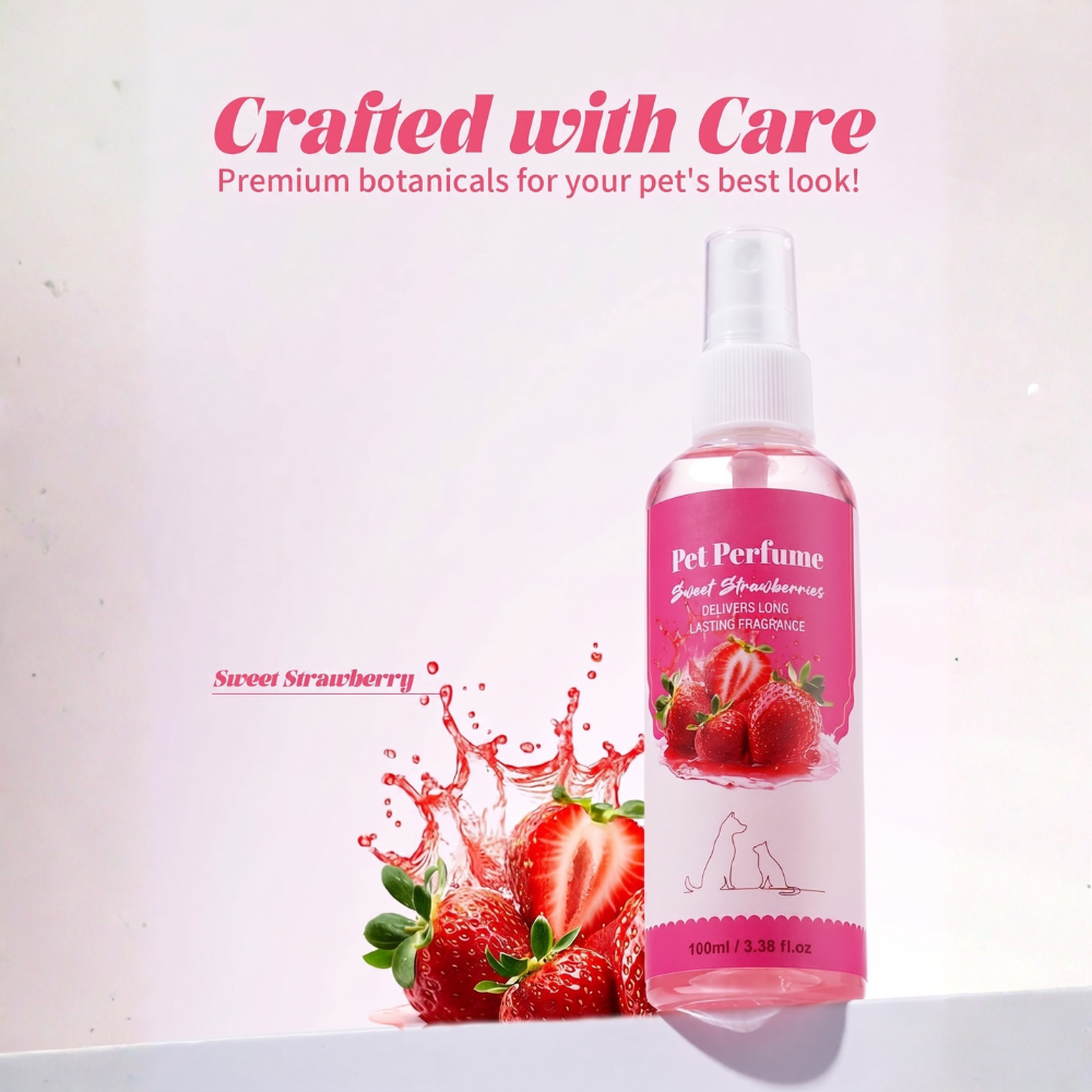Strawberry Fragrance Pet Perfume Spray For Cats And Dogs Daily Use