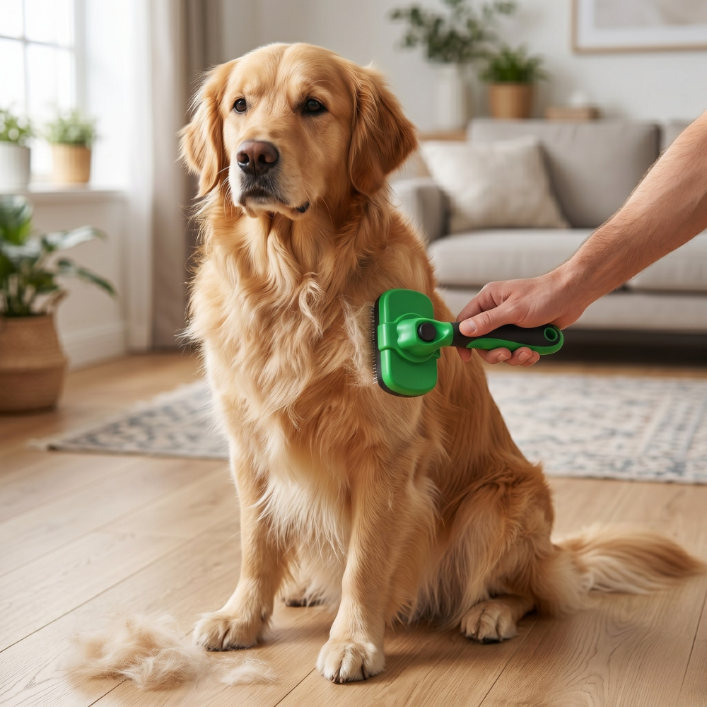 Pet Grooming Brush With Hair Removal And Deshedding Tool