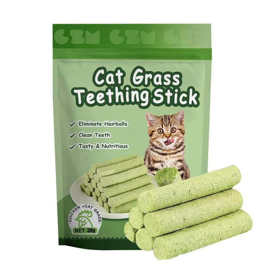 6 Pieces Grass Chew Sticks For Teething And Grinding For Cat
