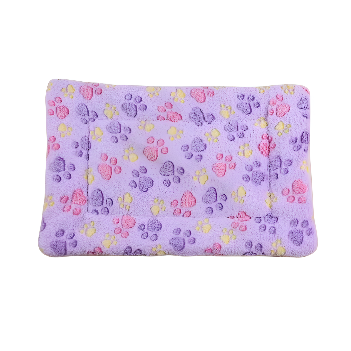 Rectangular Pet Floor Mat With Cushioned Support And Paw Print Pattern