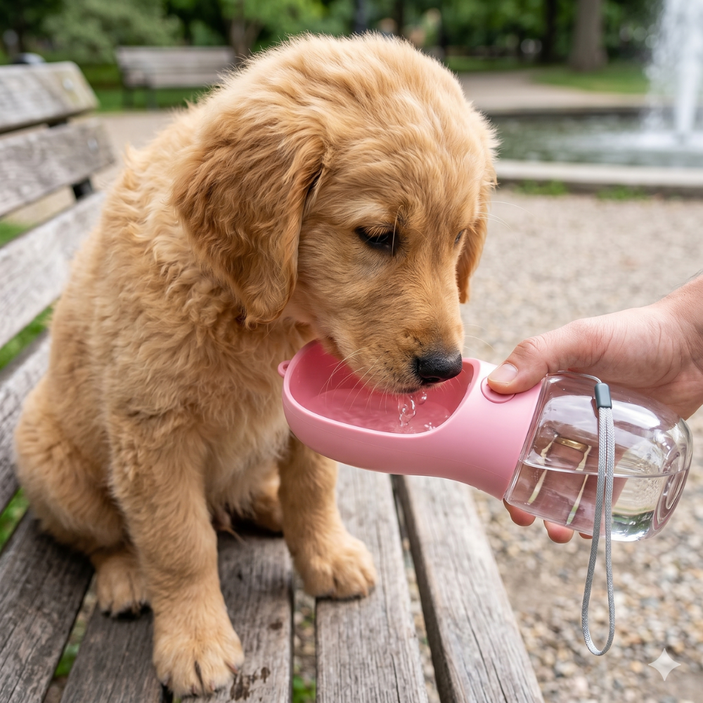 Leak Proof Portable Water Dispenser With Drinking Feeder For Pets 