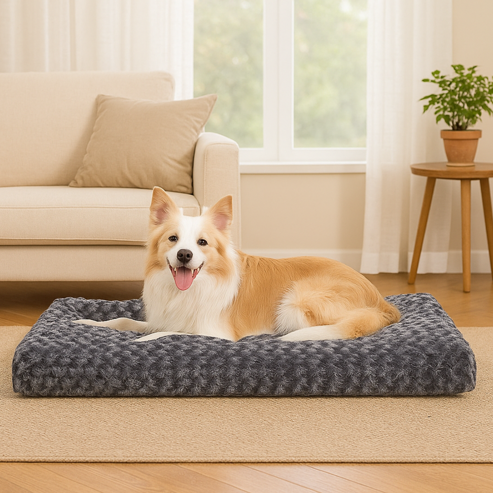 Washable Dog Bed Deluxe Plush Dog Crate Beds