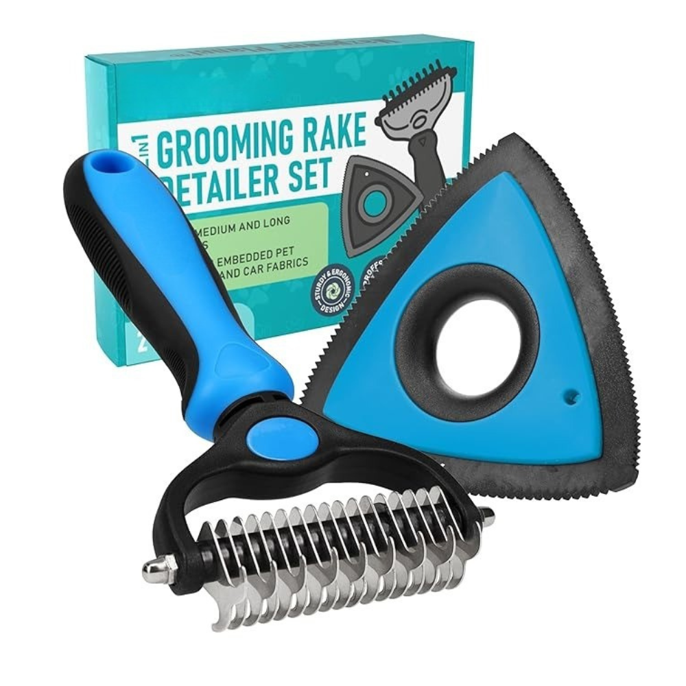 Extra Wide Double Sided Shedding And Dematting Rake For Pet
