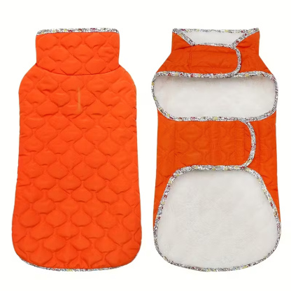 Winter Dog Coat With Plush Lining And Adjustable Straps