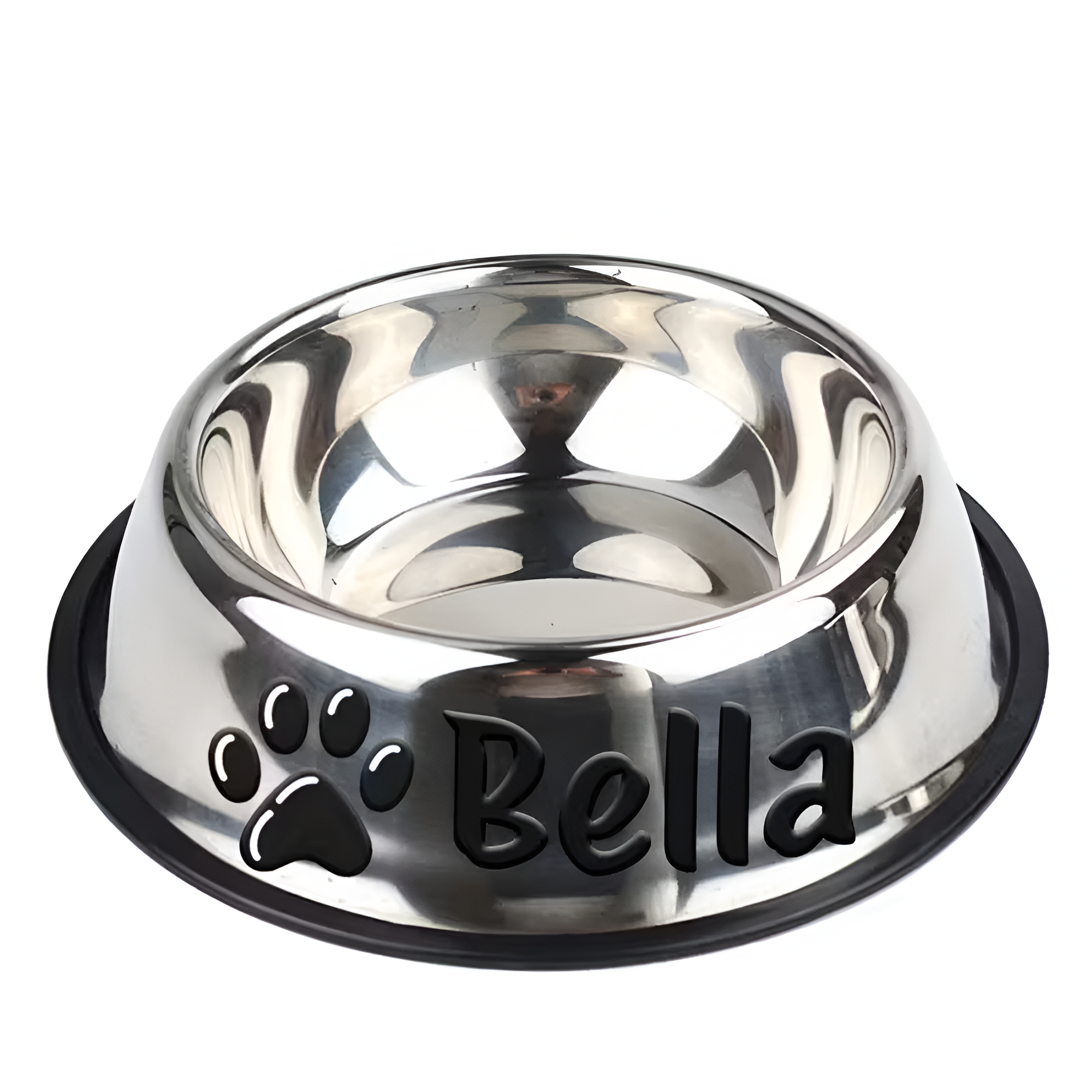 Stainless Steel Pet Bowl With Custom Name For Cats And Dogs