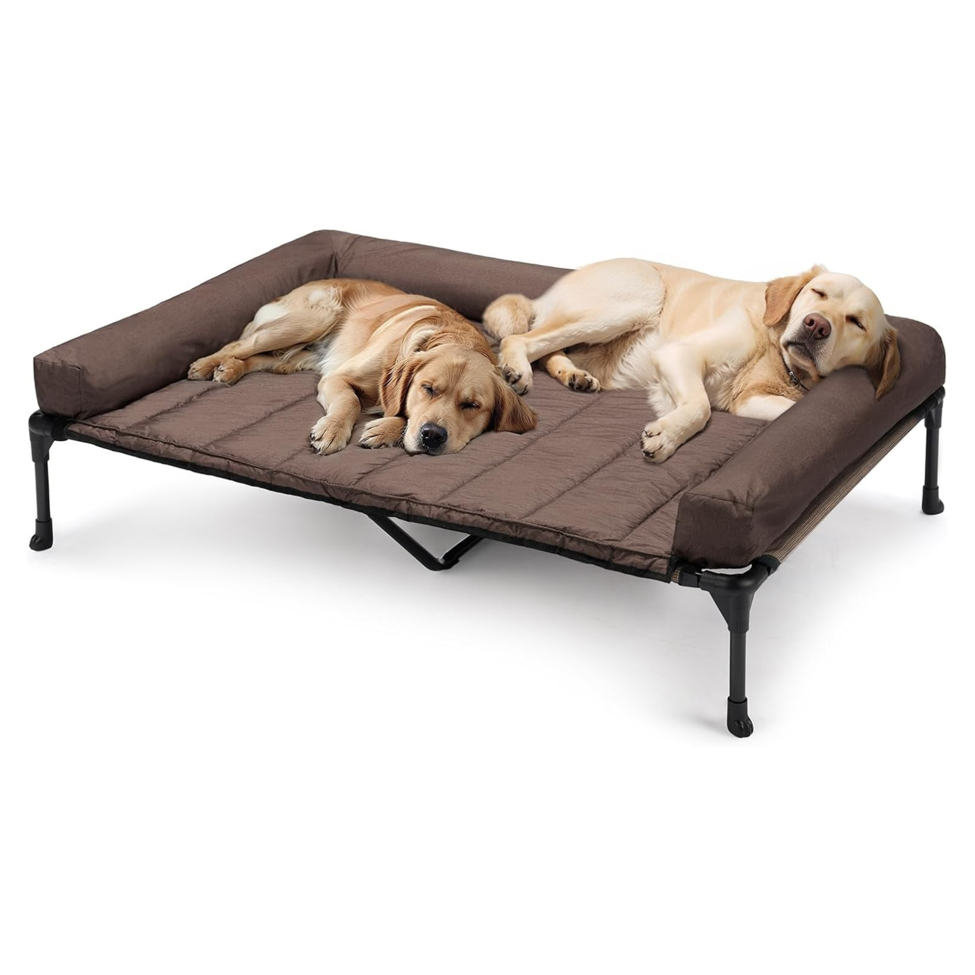 Elevated Cooling Dog Bed With Waterproof Cushion Bolster